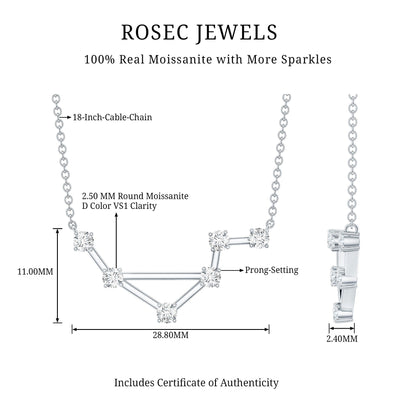 Certified Moissanite Libra Constellation Necklace