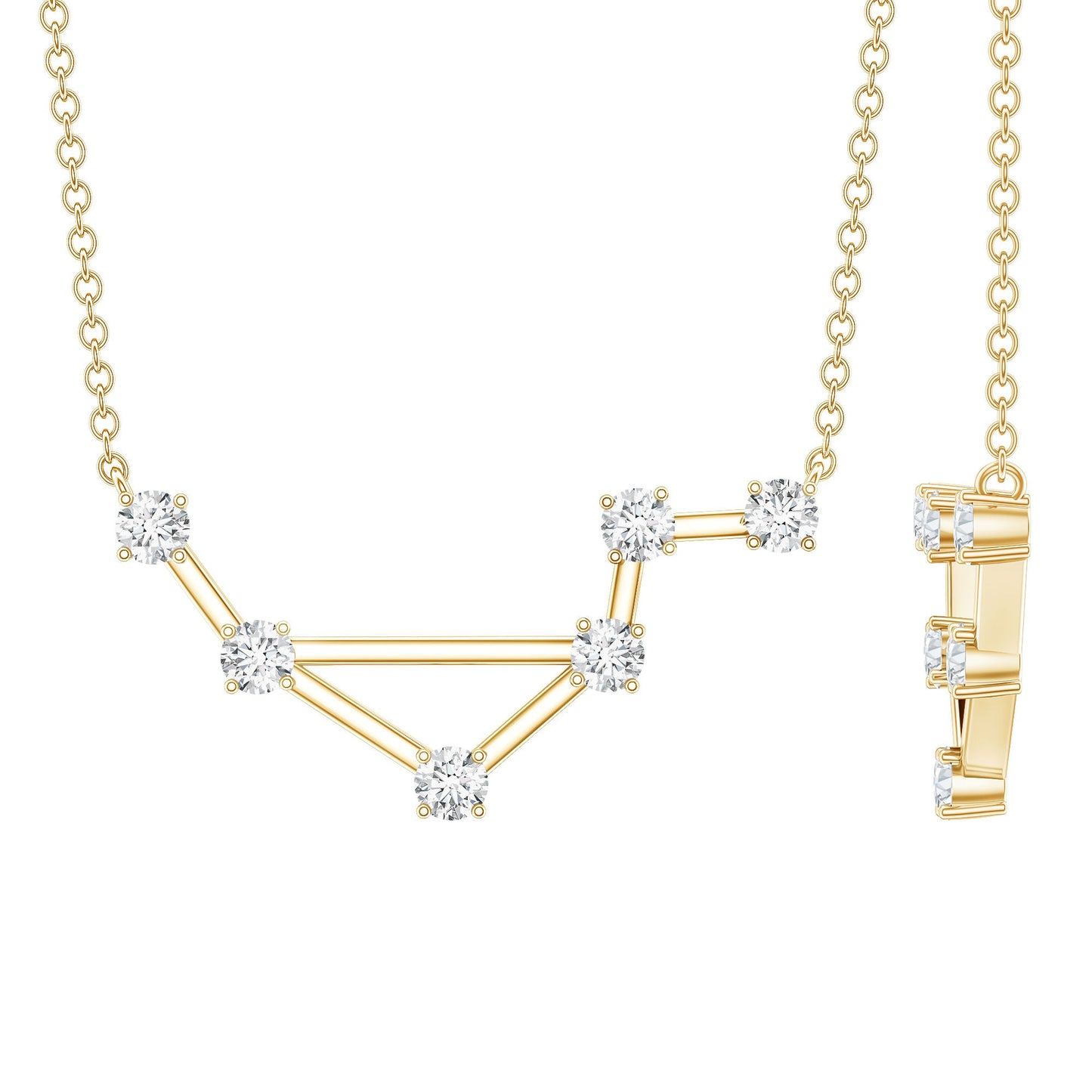 Certified Moissanite Libra Constellation Necklace