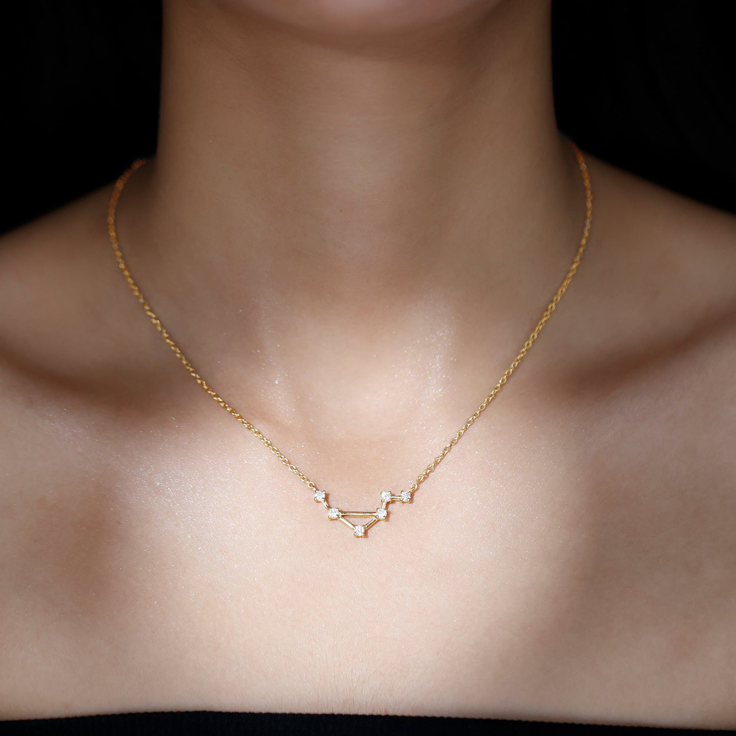Certified Moissanite Libra Constellation Necklace