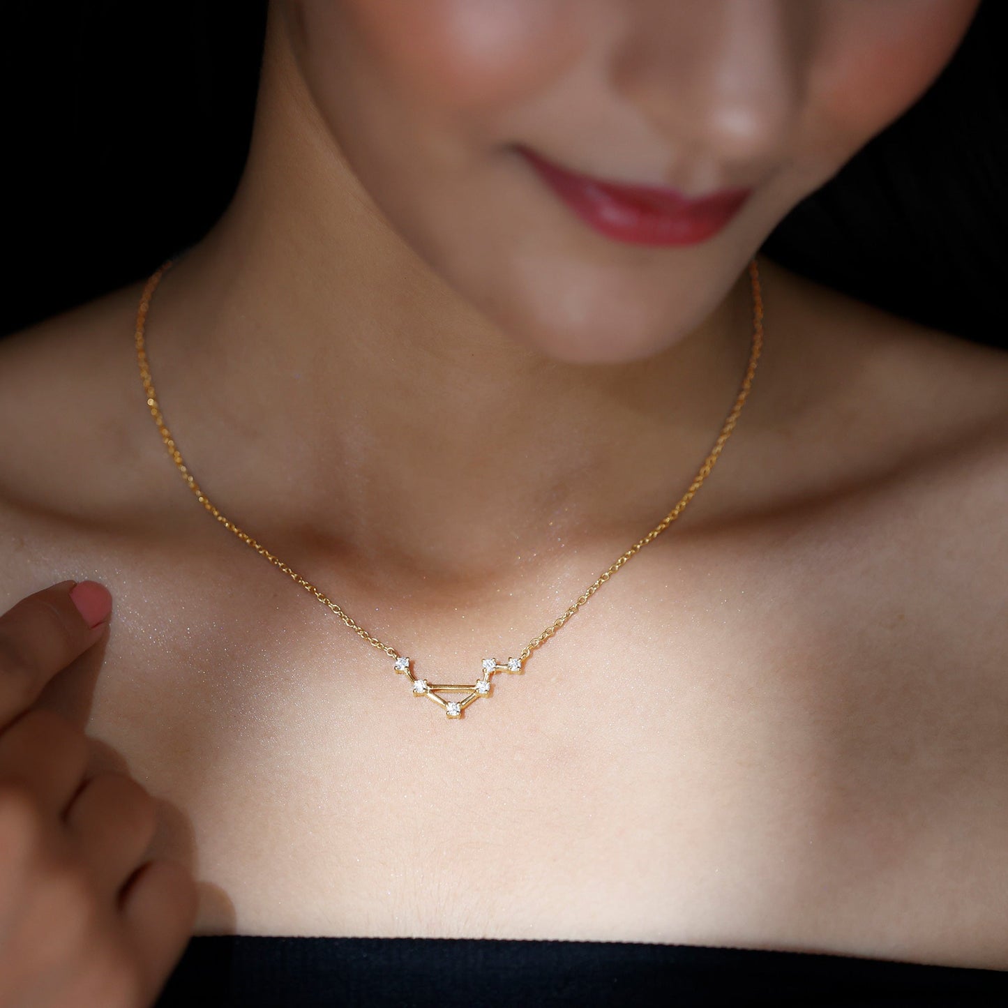 Certified Moissanite Libra Constellation Necklace