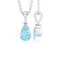 Pear Shape Aquamarine Solitaire Pendant with Diamond Bail