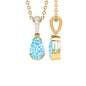 Pear Shape Aquamarine Solitaire Pendant with Diamond Bail