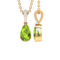 Pear Shape Peridot Solitaire Pendant with Diamond Accent Bail
