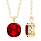 2 Carat Lab Created Ruby Solitaire Necklace With Chain