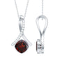 3.2 Carat Cushion Cut Garnet Solitaire Pendant with Diamond Twisted Bail