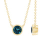 0.6 Carat Round London Blue Topaz Solitaire Necklace in Bezel Setting