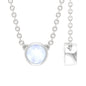 Bezel Set Round Cut Solitaire Moonstone Necklace