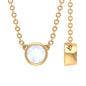 Bezel Set Round Cut Solitaire Moonstone Necklace