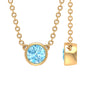 Minimalist Solitaire Aquamarine Birthstone Necklace