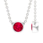 Round Created Ruby Solitaire Necklace