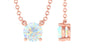 0.5 Carat Round Shape Ethiopian Opal Solitaire Necklace in Prong Setting