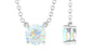 0.5 Carat Round Shape Ethiopian Opal Solitaire Necklace in Prong Setting