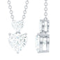 Certified Moissanite Double Heart Necklace in Prong Setting
