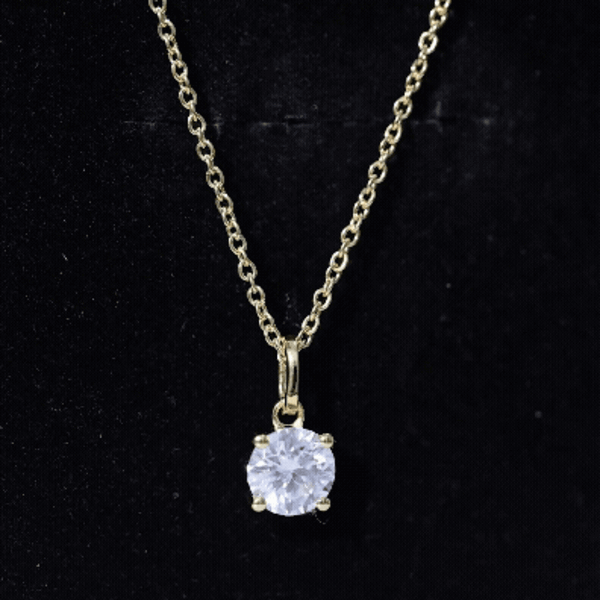 Certified 1 Carat Round Brilliant Cut Moissanite Solitaire Necklace With Silver Chain