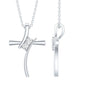 Certified Moissanite Cross Pendant Necklace in sterling Silver