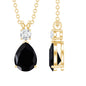 4.8 Carat Lab Created Black and White Diamond Teardrop Necklace