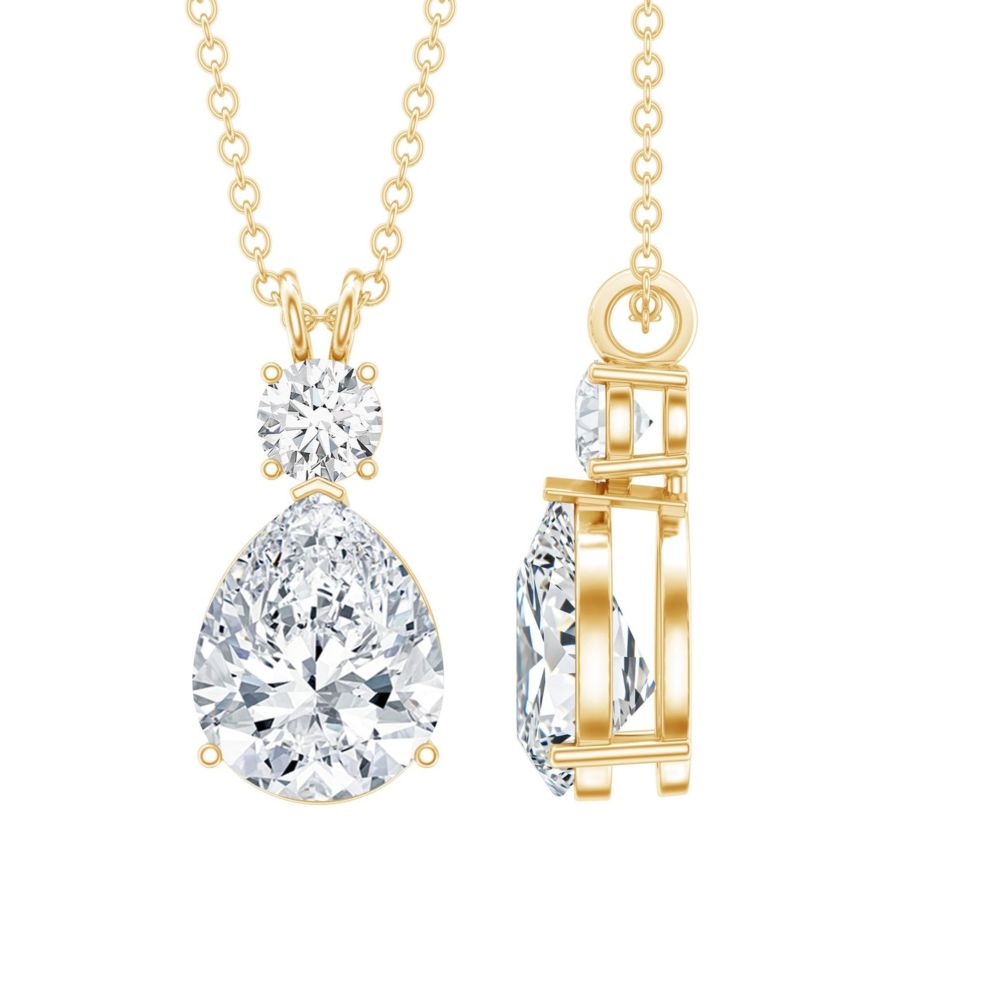 Certified Moissanite Teardrop Pendant Necklace