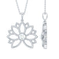 Certified Moissanite Flower Pendant in Bezel Setting