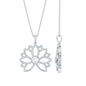 Natural Diamond Lotus Flower Pendant Necklace for Women