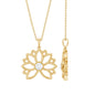 Natural Diamond Lotus Flower Pendant Necklace for Women