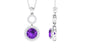 Natural 1.2 Carat Amethyst Drop Necklace with Diamond