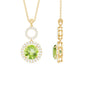 Round Peridot and Diamond Dangle Pendant