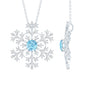 Snowflake Pendant Necklace with Aquamarine and Diamond
