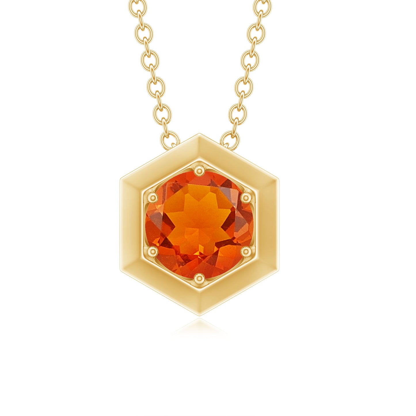 0.75 CT Natural Fire Opal Solitaire Pendant in 6 Prong Setting
