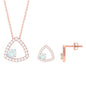 Natural Ethiopian Opal Geometric Jewelry Set with Moissanite