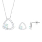 Natural Ethiopian Opal Geometric Jewelry Set with Moissanite