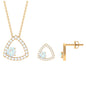 Natural Ethiopian Opal Geometric Jewelry Set with Moissanite
