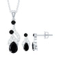 Designer Black Spinel Necklace and Earrings Set with Diamond