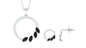 Marquise Cut Black Onyx and Diamond Eternity Jewelry Set