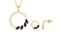 Marquise Cut Black Onyx and Diamond Eternity Jewelry Set