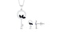 Natural Blue Sapphire Key Pendant and Earrings Set with Diamond