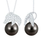 Handpicked 8 Carat Black Pearl and Diamond Necklace with Certificate