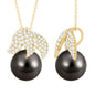 Handpicked 8 Carat Black Pearl and Diamond Necklace with Certificate