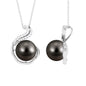 Real 8 Carat Tahitian Black Pearl Necklace with Diamond