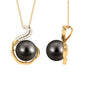 Real 8 Carat Tahitian Black Pearl Necklace with Diamond