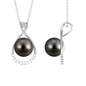 8 Carat Black Tahitian Pearl and Diamond Infinity Drop Pendant