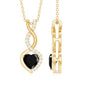 2 Carat Black Onyx Infinity Heart Pendant with Diamond