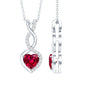 Lab Grown Ruby Infinity Heart Necklace With Chain
