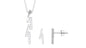 Certified Diamond Bar Dangle Necklace Earrings Set