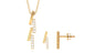 Certified Diamond Bar Dangle Necklace Earrings Set
