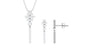 Contemporary Diamond Bar Necklace and Earrings Set for Women