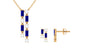 Created Blue Sapphire and Diamond Dangle Jewelry Set