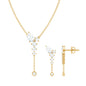 Certified Moissanite Bridal Necklace and Earrings Set