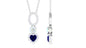 Natural Blue Sapphire Heart Necklace with Opal and Moissanite