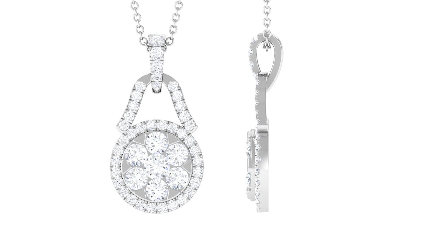 Certified Moissanite Modern Drop Pendant Necklace