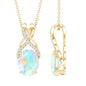 Oval Ethiopian Opal Necklace with Moissanite Twisted Bail